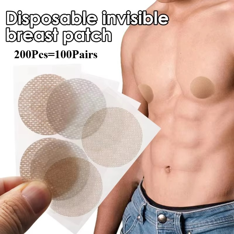 Nipple Cover Pasties - 200 PCS ผู้ชายที่มองไม่เห็นฝาครอบหัวนมกันน้ํา Traceless สติกเกอร์หน้าอกวิ่ง Breathable