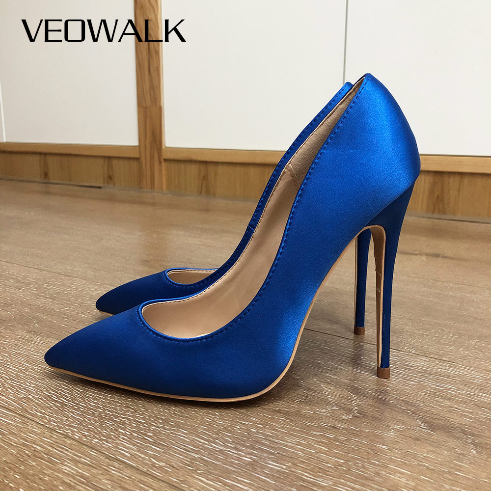 Veowalk Royal Blue ผู้หญิงผ้าไ - Slip Dress Satin บทวิจารณ์และราคา